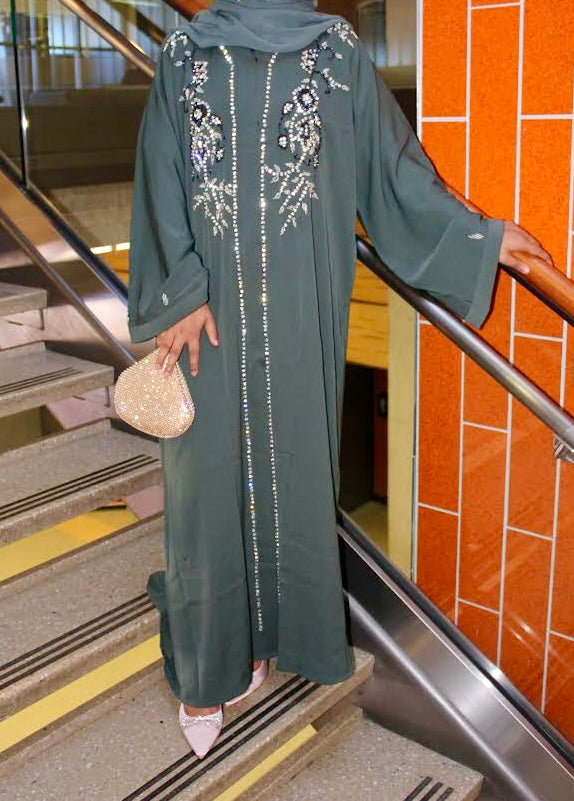 Nadira Abaya in Emerald