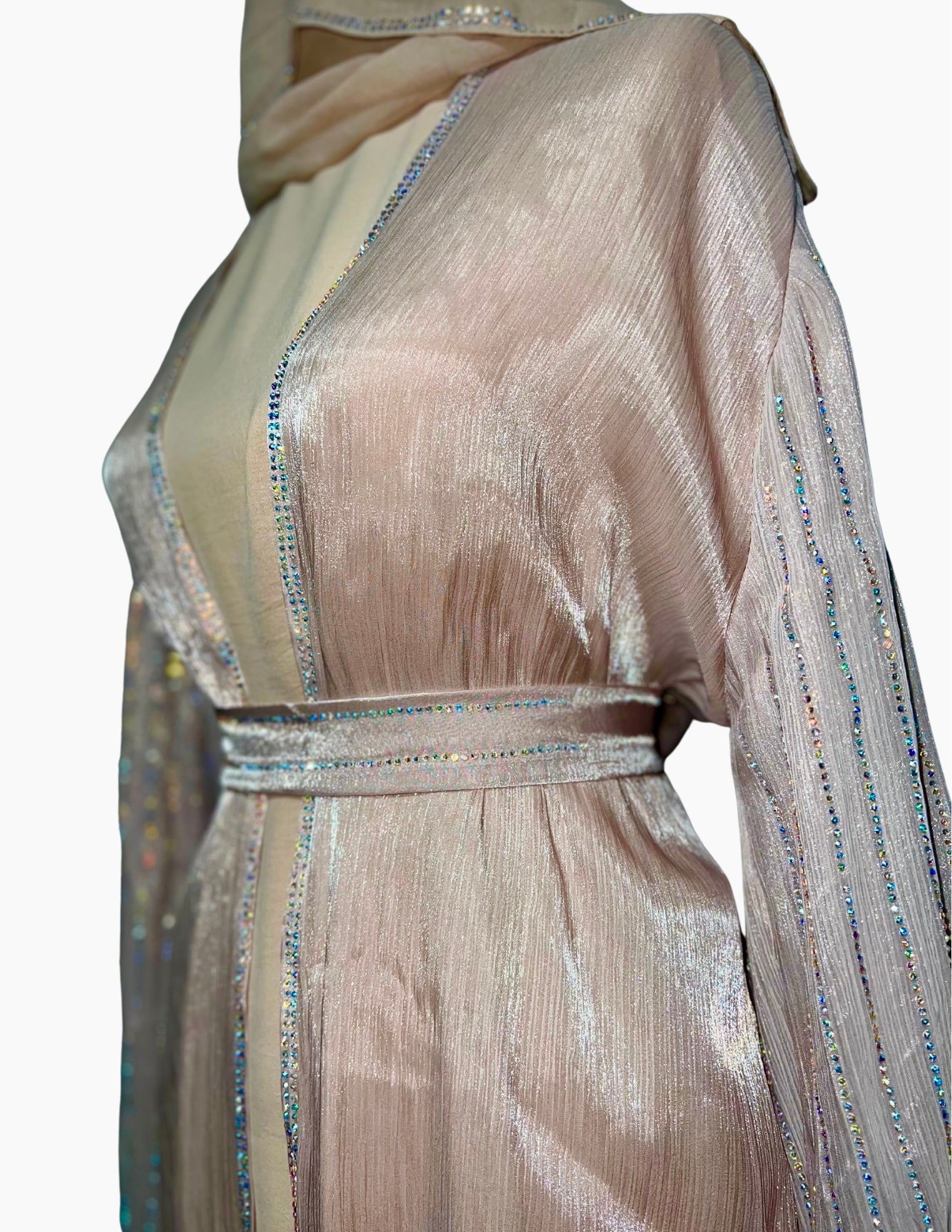 Nailah Abaya in Nude Pink