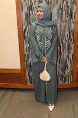 Nadira Abaya in Emerald