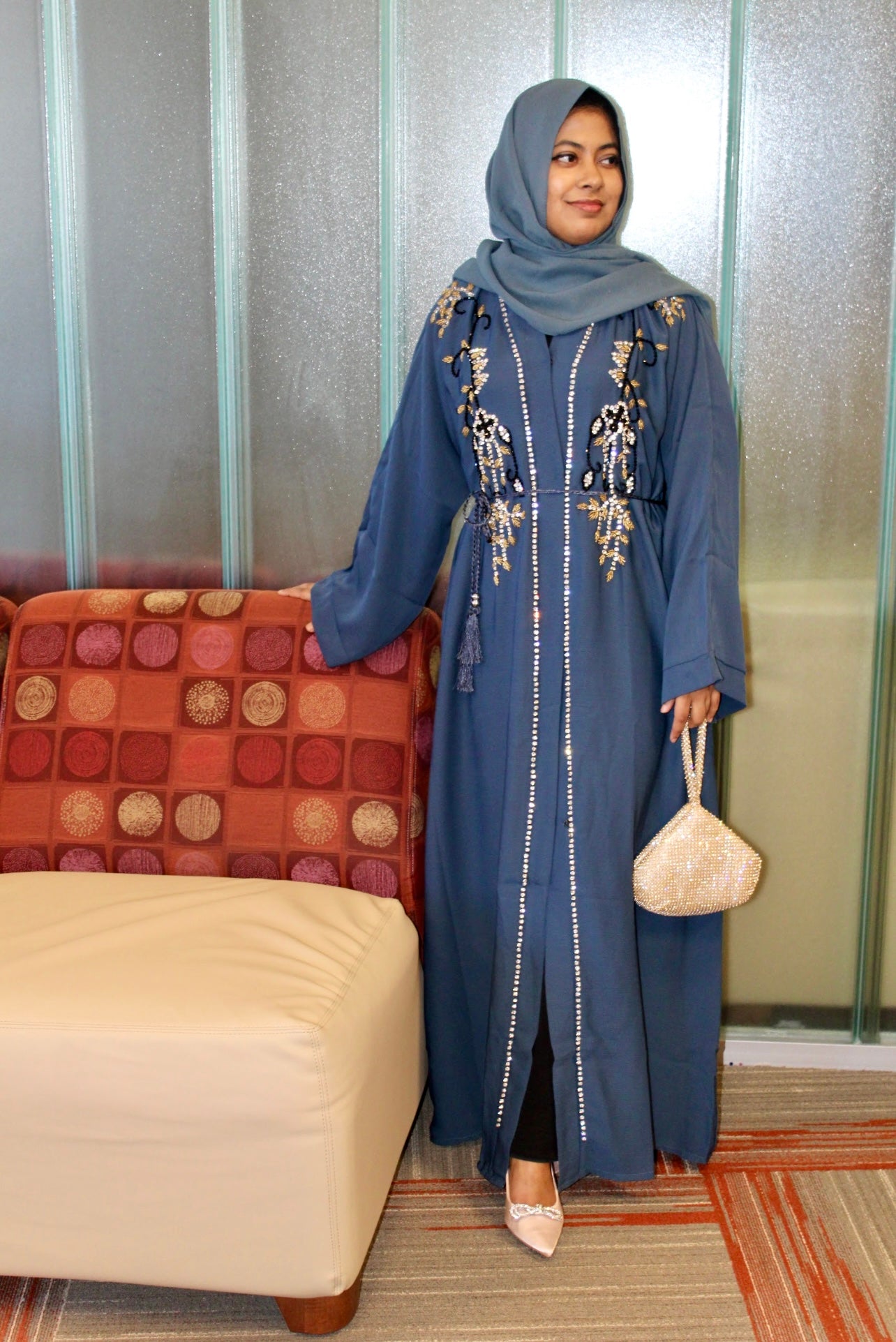 Nadira Abaya in Sapphire