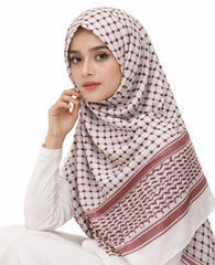 Keffiyeh Chiffon Hijab- Brown