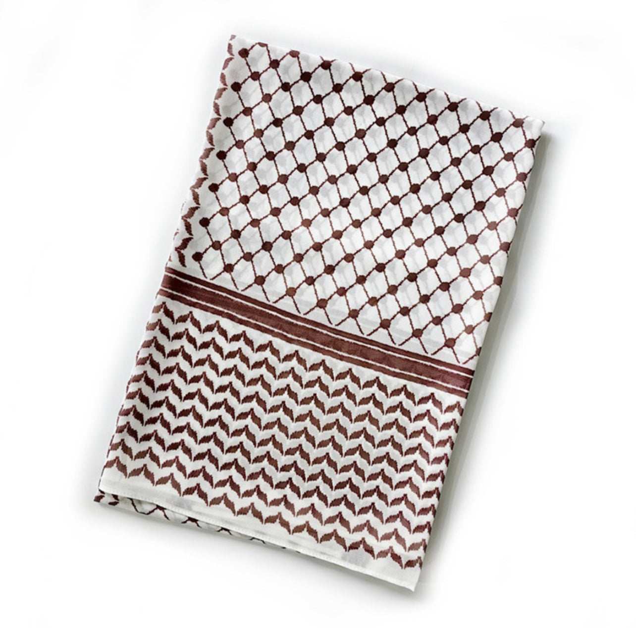 Keffiyeh Chiffon Hijab- Brown